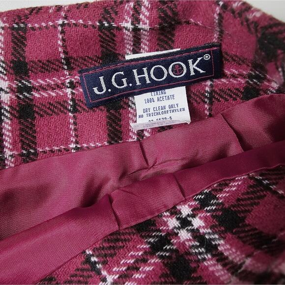 Red Black Plaid Tartan Clueless Preppy Tailored Wool Skirt Academia Career USA 4 - Picture 10 of 13